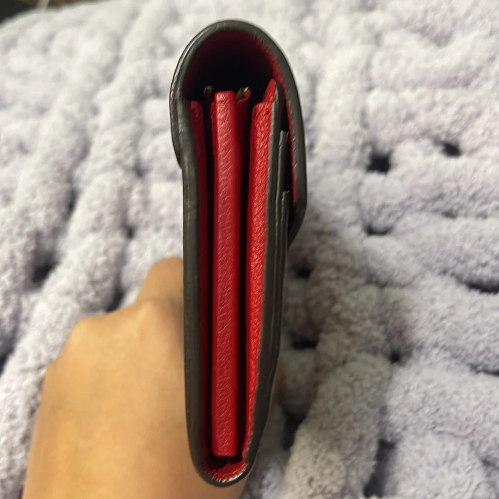 Louis Vuitton Red and Brown Monogram Clutch